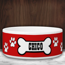Pw Imprime Pet Bowl Personalizado Vermelho