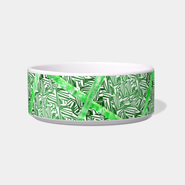Tigela Quadrados, azulejo falso, folhagem verde falsa (Frente)