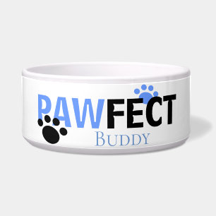 Tigela Qualquer Cão Nome Pawfect Em Blue Dog Bowl