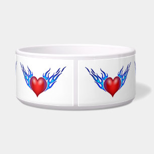 Tigela Queimando corações azuis