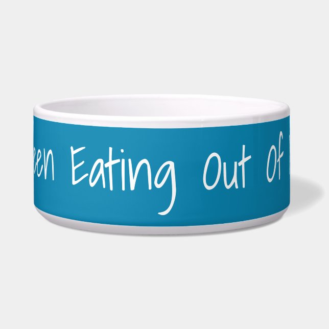 Tigela Quem está comendo da minha tigela? Engraçado, Azul (Frente)
