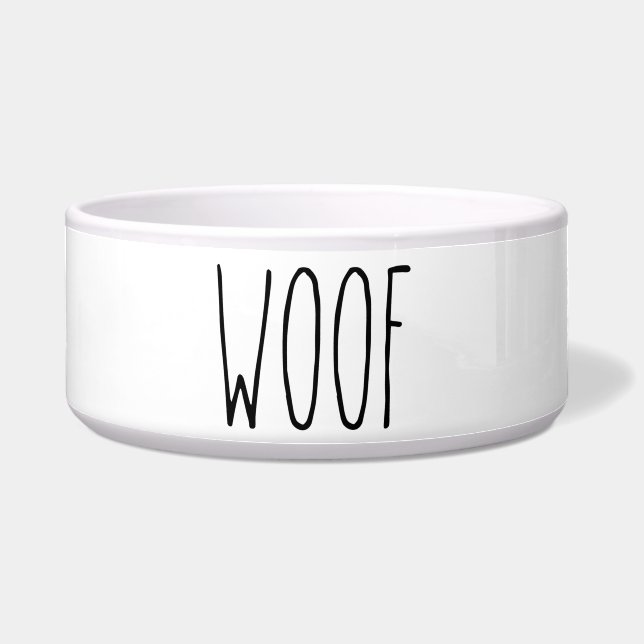 Tigela RAE DUNN inspirou a Woof Pet Comida Bowl (Frente)