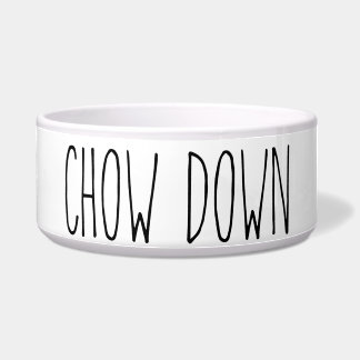 Tigela RAE DUNN Inspirou Chow Down Pet Comida Bowl