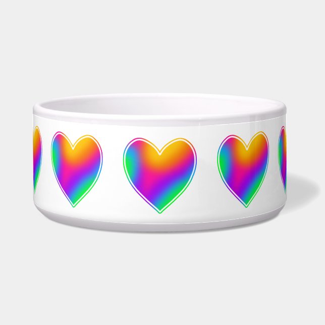 Tigela Rainbow Hearts Pet Bowl (Frente)