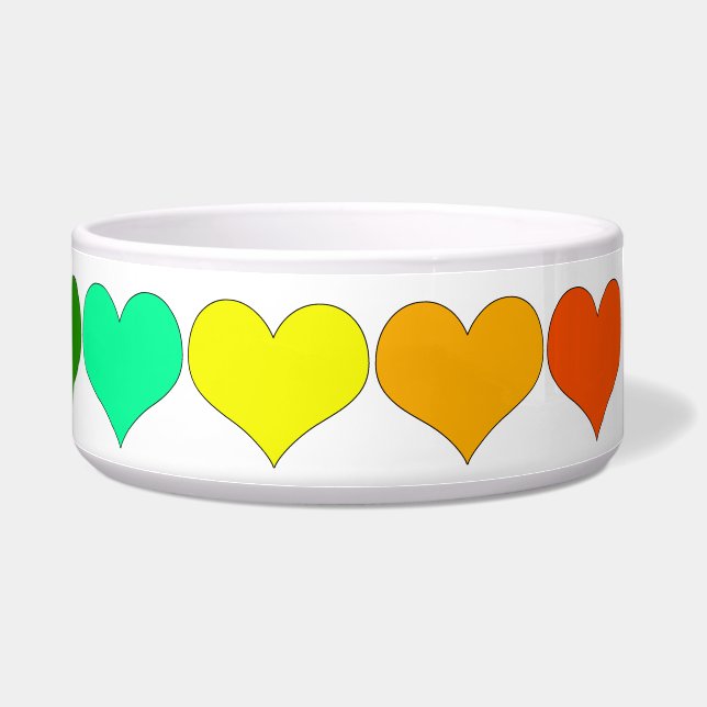 Tigela Rainbow Hearts Pet Bowl (Direita)