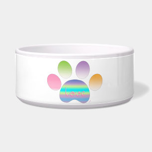 Tigela "Rainbow Pet Paw Print with Love"