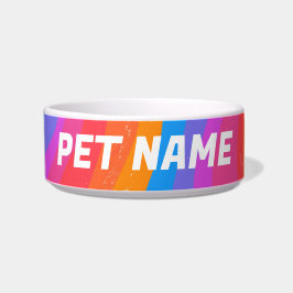 Tigela Rainbow Stripes Personalizado Cão Pet Comida Água