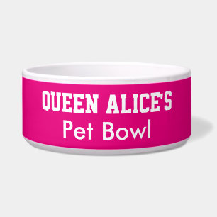 Tigela Rainha Engraçada Cão Rosa Pet Bowl PERSONALIZAR NO