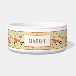 Tigela Raposa em Corda com Folhas e Nome do outono