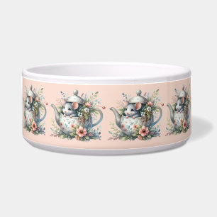 Tigela Rato giro em bule de chá floral