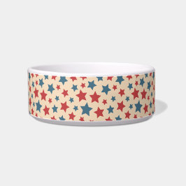 Tigela Red and Blue Stars, 4th of July, Beige Background