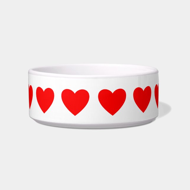 Tigela Red Hearts Pet Bowl (Frente)