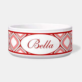 Tigela Red Ogee Personalized Cerâmica Dog Bowl