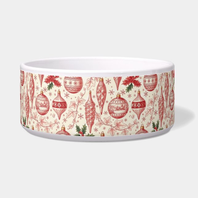 Tigela Red Toile Chinoiserie Christmas Ornaments (Frente)