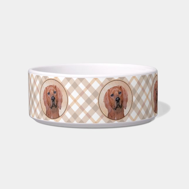 Tigela Redbone Coonhound Painting - Arte De Cachorro Orig (Esquerda)