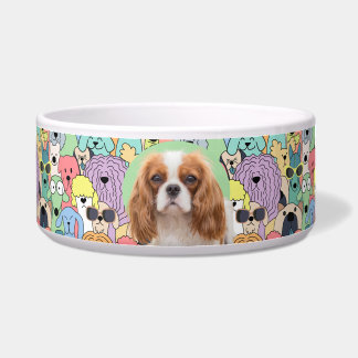 Tigela Rei Charles Cavalier Foto & Nome Personalizados