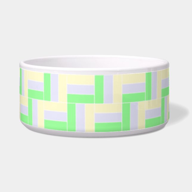 Tigela Retângulos de Pastel Linhas Brancas Padrão (Frente)