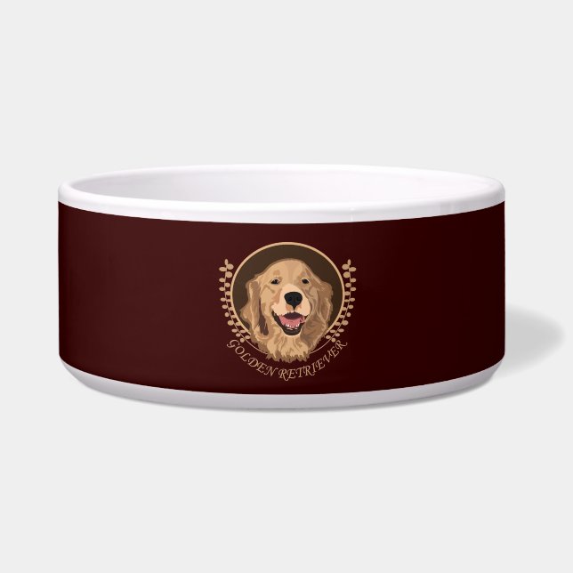 Tigela Retriever Ouro de Cães (Frente)