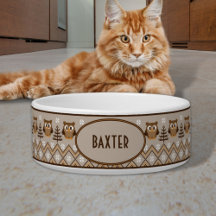 Retro Owl Knited Design Tan Orange Brown