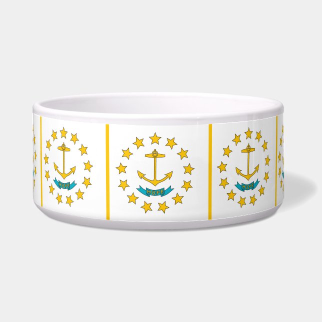 Tigela Rhode Island State Flag Pet Bowl (Frente)