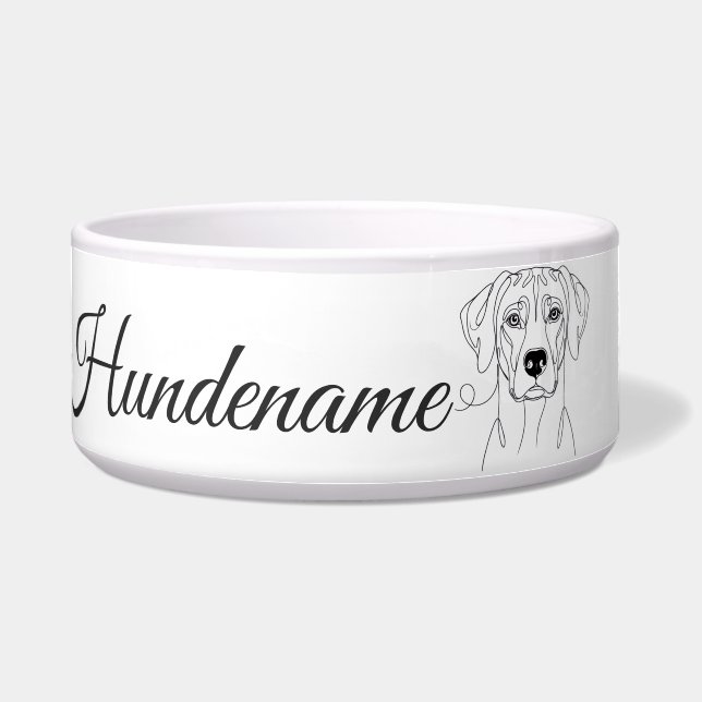 Tigela Rhodesian Ridgeback Line Art personalized bowl (Frente)