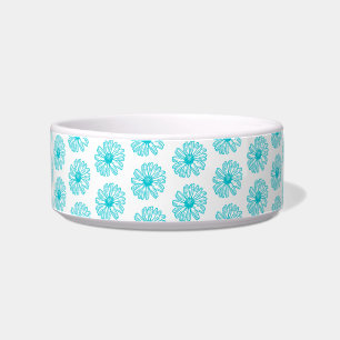 Tigela Robin Egg Blue Daisy Impressão, Hippie Flowers