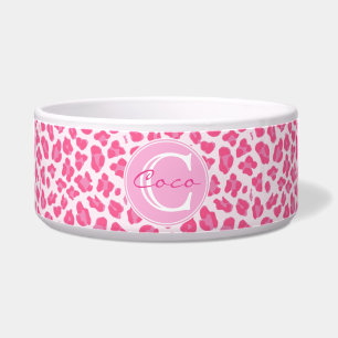 Tigela Rosa à moda no impressão cor-de-rosa do leopar