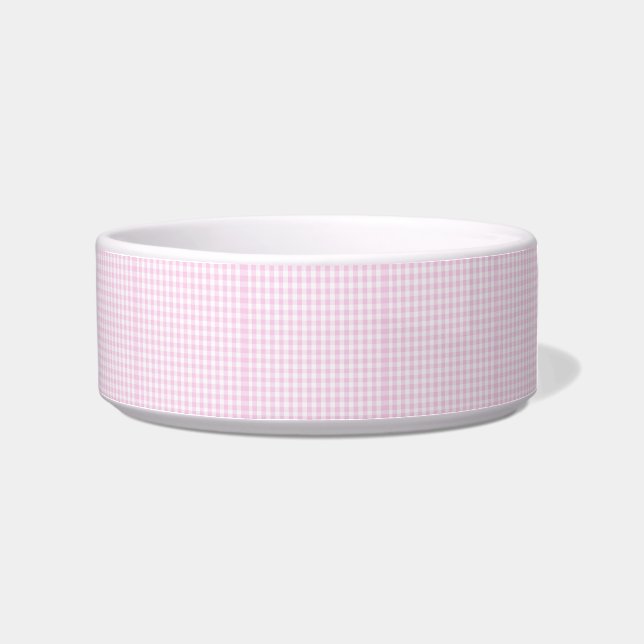 Tigela rosa claro e padrão branco de gingham pré-molhado (Direita)