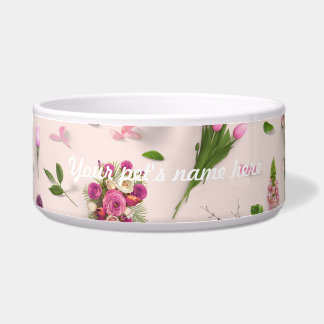 Tigela Rosa dispersado das flores