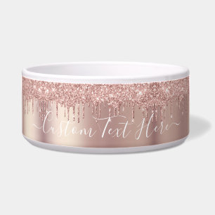 Tigela Rosa Dourado Glitter Drivers Nome de Texto Persona