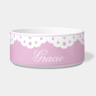 Tigela Rosa e laço personalizados