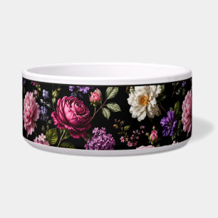 Tigela Rosa Pet de Veludo Preto
