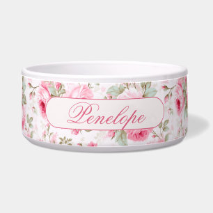 Tigela Rosas pintados bonito cor-de-rosa