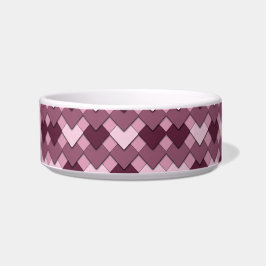 Tigela Rose Pink Square and Diamond Harlequin Pattern