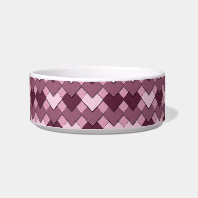 Tigela Rose Pink Square and Diamond Harlequin Pattern (Frente)
