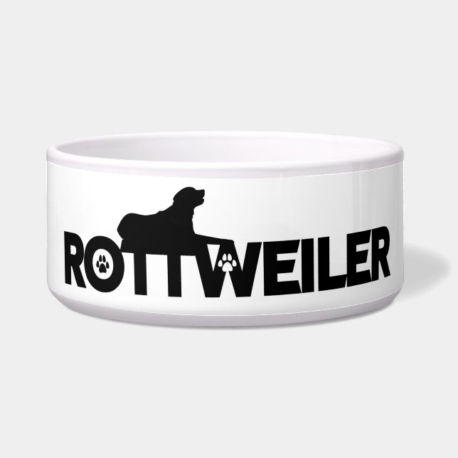 Tigela Rottweiler Cerâmica Dog Bowl (Frente)
