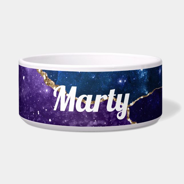 Tigela Roxo Azul e Agato Dourado (Frente)