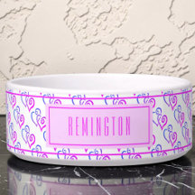 Roxo Rosa Azul Padrão de Coração Ligado Personaliz