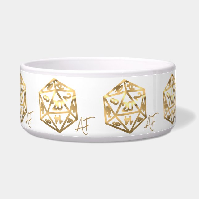 Tigela RPG Crit AF | Dourada Fantasy Tabletop PnP Gamer D (Frente)