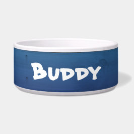 Tigela Rustic Blue Personalized Large Dog Bowl : EDITABLE