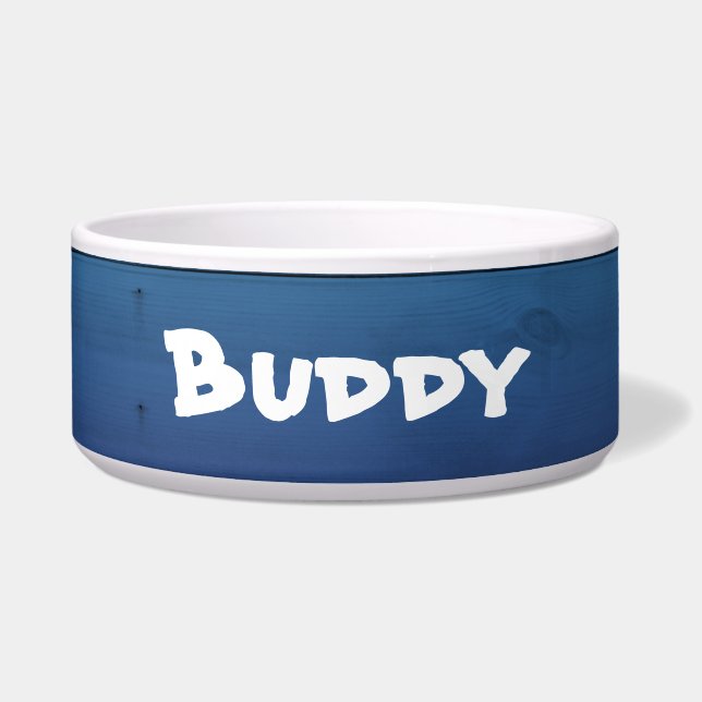Tigela Rustic Blue Personalized Large Dog Bowl : EDITABLE (Frente)
