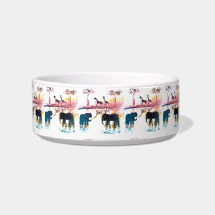 Tigela Safari Sunset Pattern with Elephants, Giraffe