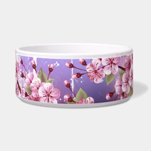 Tigela Sakura rosa no fundo da pintura