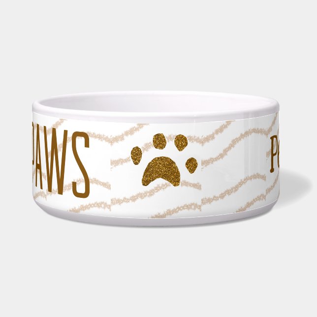 Tigela salão de estimação das patas de brilho do ouro adi (Frente)