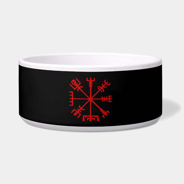 Tigela Sangue Red Vegvísir (Viking Compass) (Frente)