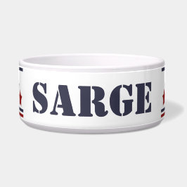 Tigela Sargento Patriotic Dog Bowl | EDITÁVEL