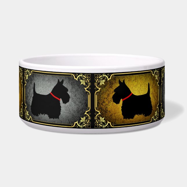 Tigela Scottish Terrier black dog Highland cereal Soup Mu (Frente)