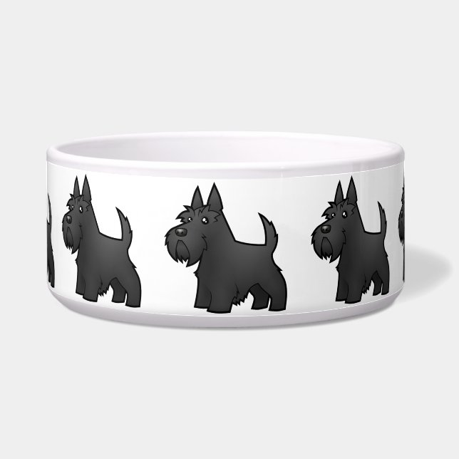 Tigela Scottish Terrier dos desenhos animados (Frente)