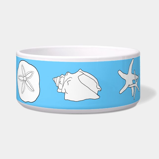 Tigela Sea Life Art, Blue Cerâmica Animal Comida Bowl (Frente)