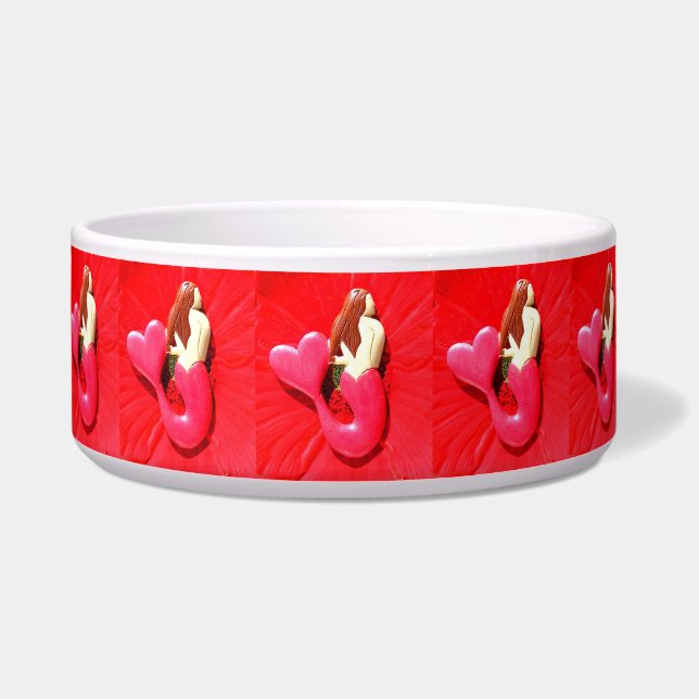 Tigela sereias vermelhas de cauda cardíaca (Frente)